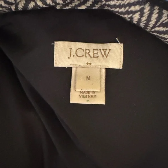 J. Crew Herringbone Print Quilted Zip Vest Size Medium - Picture 3 of 3